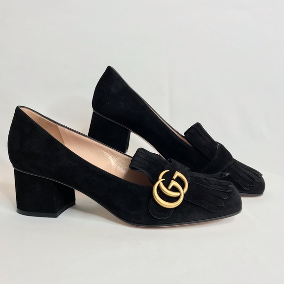 Gucci Shoes - GUCCI Suede Mid-Heel Pump